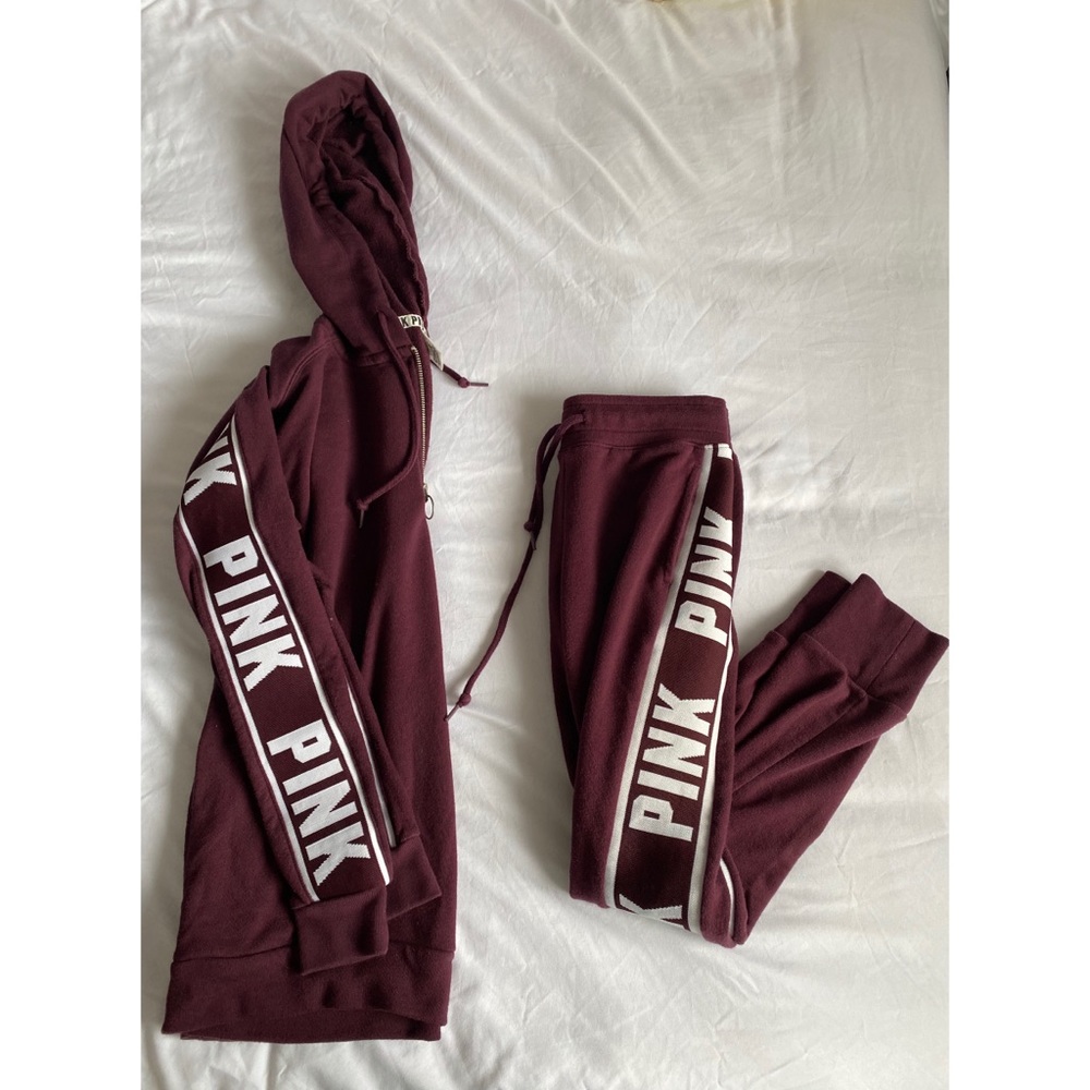 Victoria’s Secret Pink burgundy lounge suit